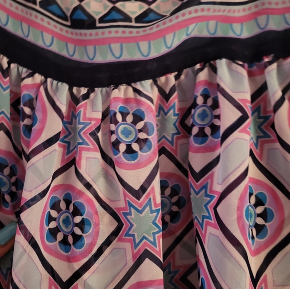 Size 16 Nicole Miller chiffon sheer top with tie sleeves - Picture 4 of 4